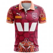 Camiseta Polo Queensland Maroons Rugby 2024 Indigena